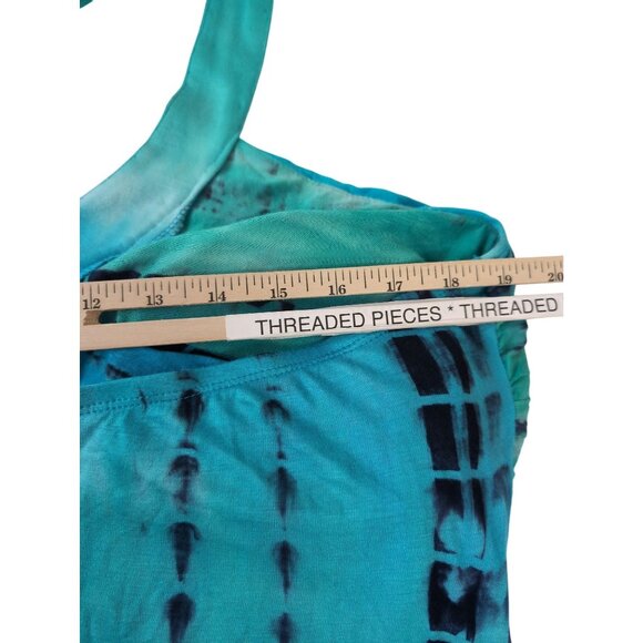 Spenser Jeremy Maxi Dress Womens 16W Tie Dye Halter Beaded Casual Boho Vacation‎ - Picture 9 of 10